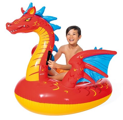 Jongen op Mystical dragon ride-on